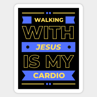 Walking With Jesus is My Cardio | Funny Christian Workout Magnet